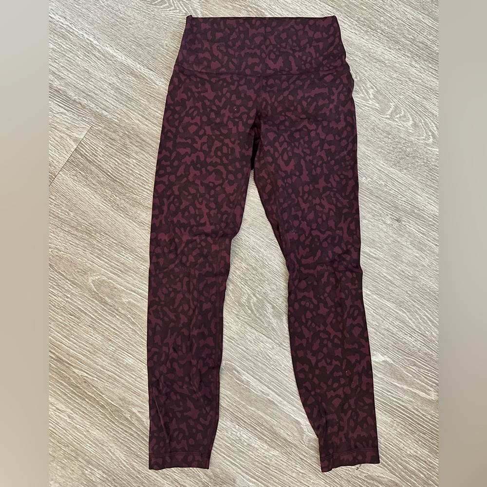 lululemon athletica Burgundy Leopard Leggings